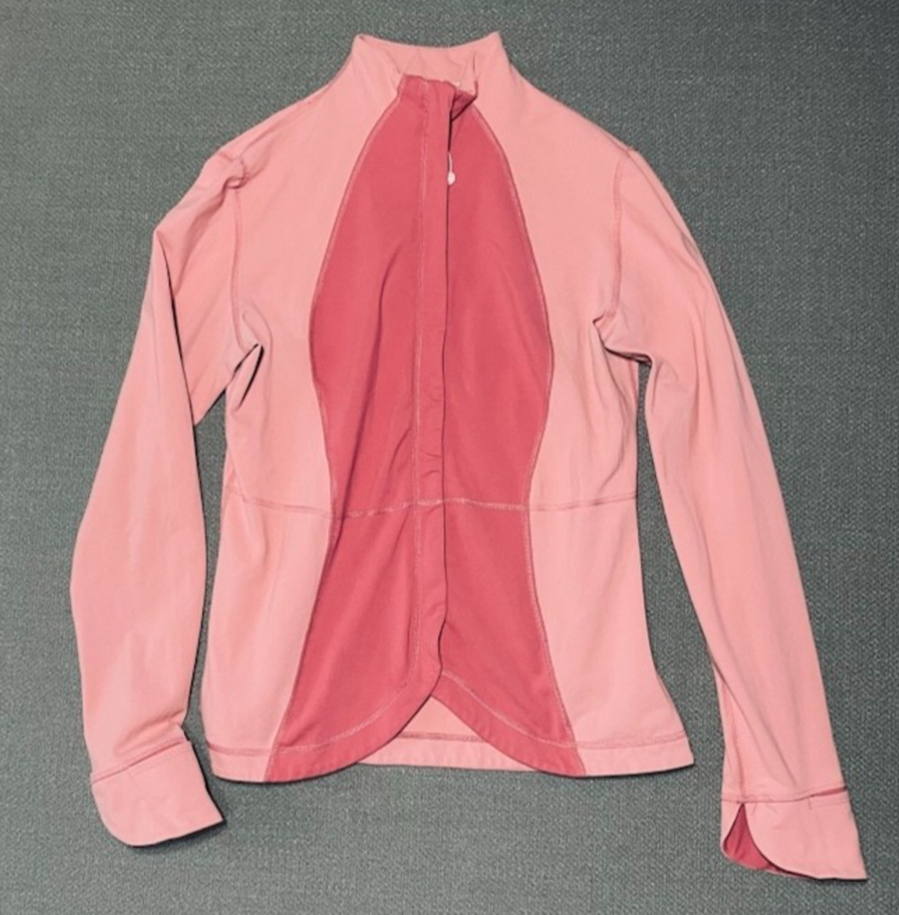 Vintage Lululemon Baja Shape Define Full Zip Pink Jacket Womens Sz 10